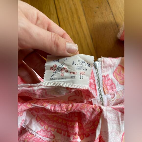 60s Vintage Cotton Paisley Wiggle Dress - Picture 4 of 7